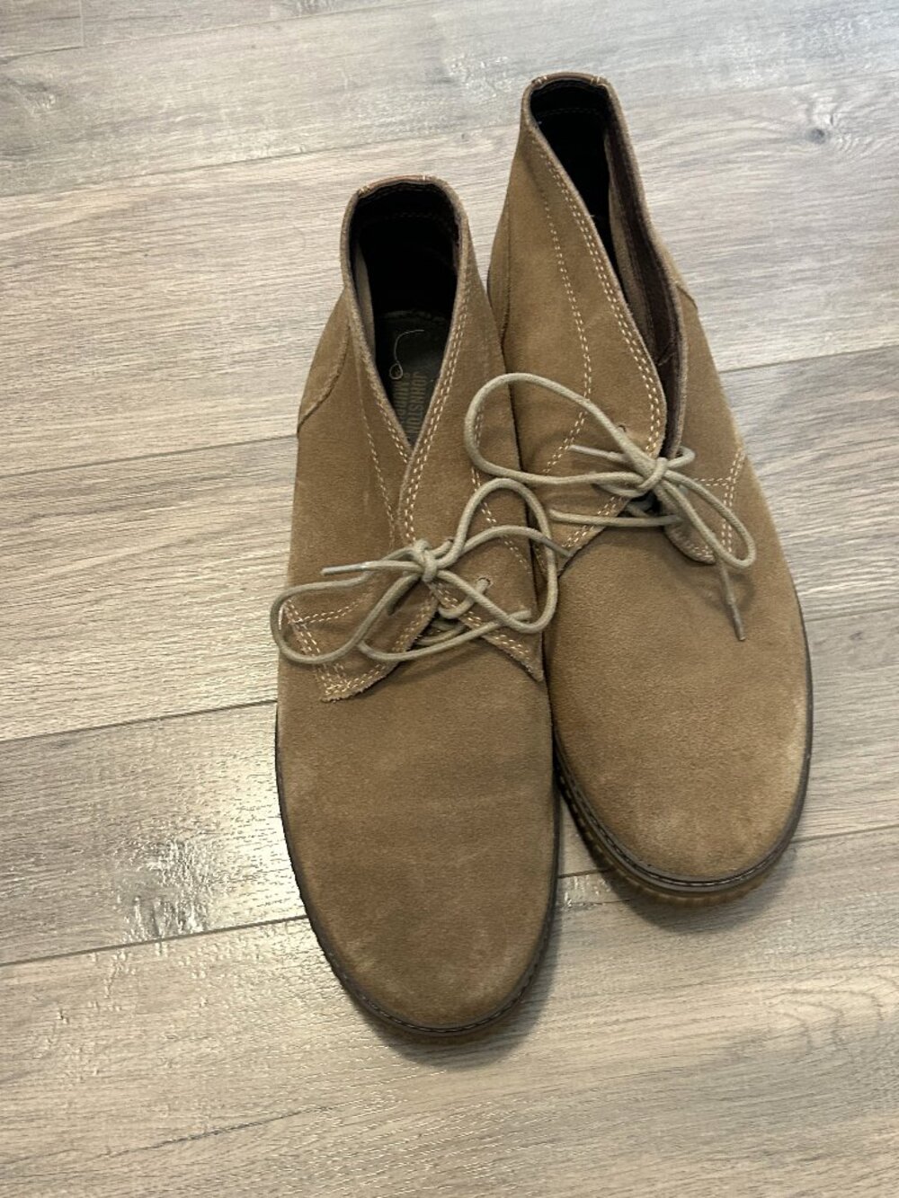 Johnston & Murphy ankle casual boots, tan, size 12